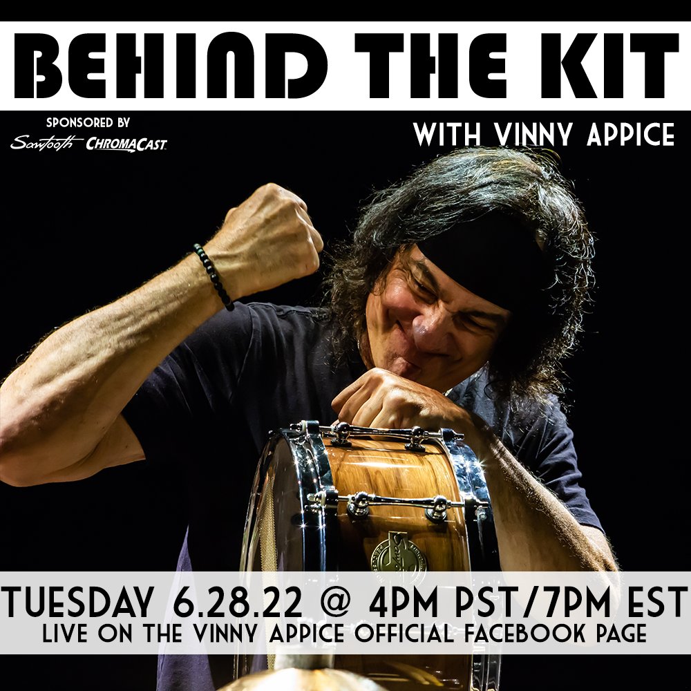 #VinnyAppice FANS!  Get a FREE LIVE #DrumLesson and Q&amp;A w Vinny this Tuesday at 4pm pst/7pm est on his Facebook Page. Or check out tons of lessons from Vinny on the FREE #GoDpsMusic Live App!
Download App: ow.ly/bFe550FVv6g
Like Vinny's FB Page: ow.ly/OLl150FVv6f