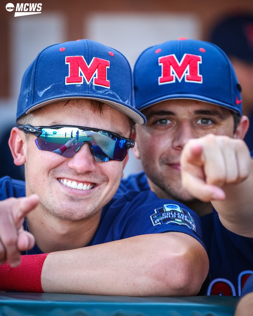NCAABaseball's tweet photo. All smiles from @OleMissBSB.

#MCWS https://t.co/DEFJeQ7ueo