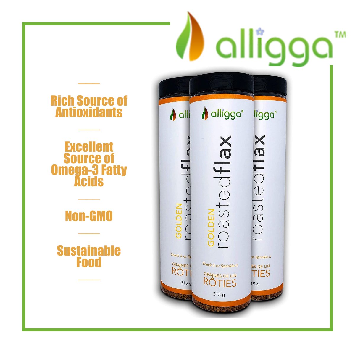 The Alligga™ Difference

To receive the benefits from flaxseeds, you typically mill the seeds before eating. If not, the seeds only pass through your digestive tract. With Alligga™’ Roasted Flax, you can confidently eat the seeds without grinding.

#livehealthylivenatural