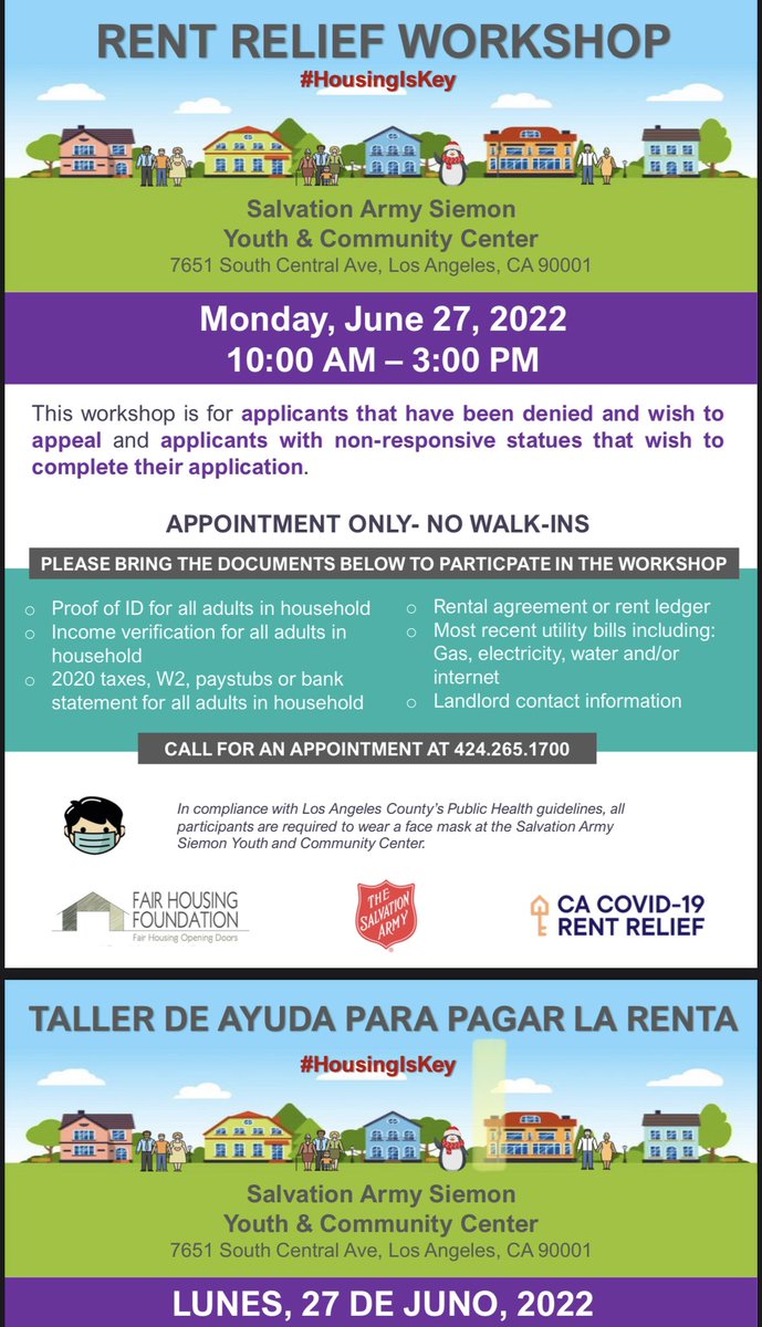 bsba_ca's tweet photo. This #rentrelief workshop is for applicants that have been denied and wish to #APPEAL and applicants with non-responsive statues that wish to complete their #application. #la #losangeles https://t.co/DsUg5tdBiW