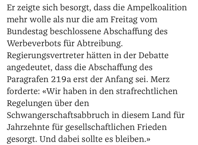 Carla Baum (@carla__baum) on Twitter photo Alles an diesem Statement von Friedrich #Merz macht mich wütend, alles. Wie kann man in einem Land, in dem mit #Paragraf218 #Schwangerschaftsabbrüche immer noch nicht legal, sondern bloß straffrei sind, davon sprechen "gesellschaftlichen Frieden geschaffen" zu haben? #219a Alles an diesem Statement von Friedrich #Merz macht mich wütend, alles. Wie kann man in einem Land, in dem mit #Paragraf218 #Schwangerschaftsabbrüche immer noch nicht legal, sondern bloß straffrei sind, davon sprechen "gesellschaftlichen Frieden geschaffen" zu haben? #219a