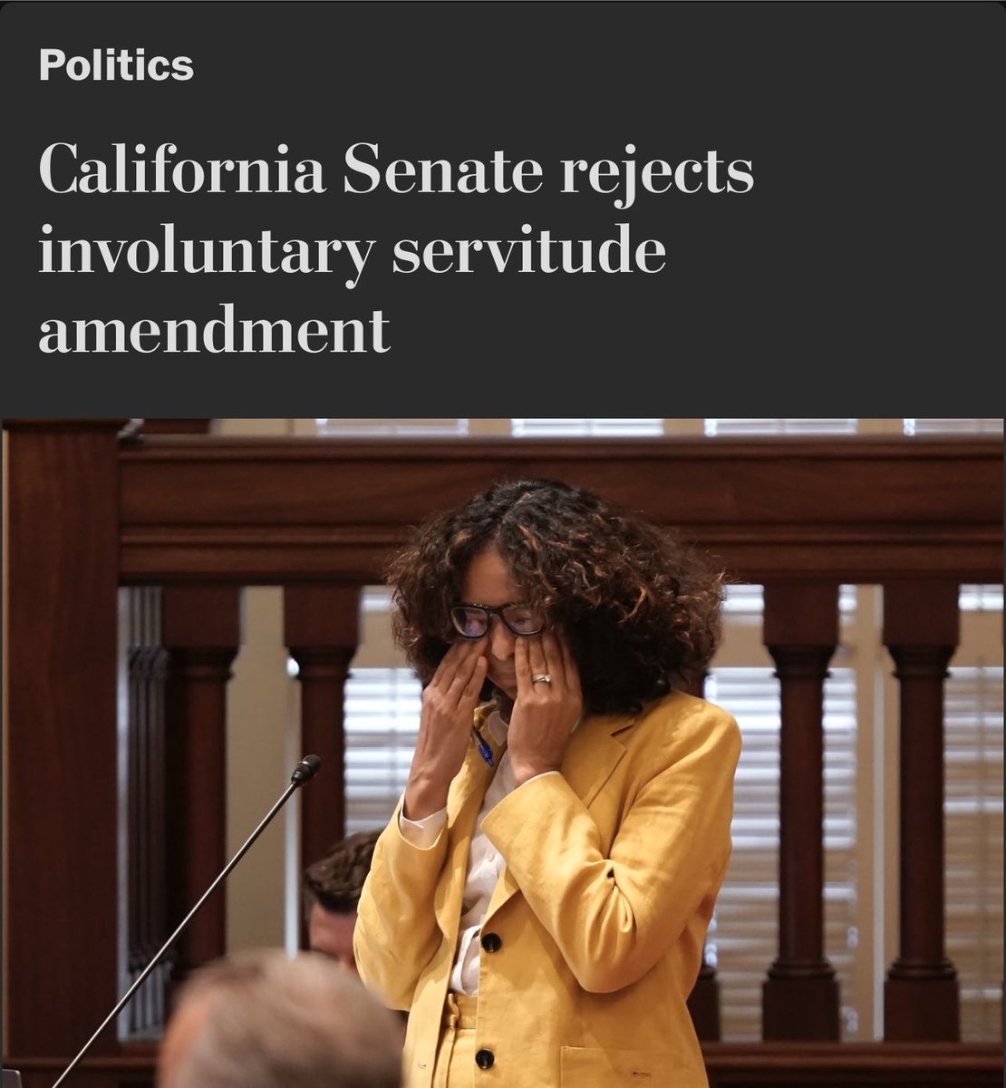 AndyBxxx's tweet photo. On the same week the US passed a law accusing all businesses in Xinjiang of slave labor, California rejects a proposed amendment to end the slave labor of prisoners there.

Gov. Newsom warned it would cost billions if they had to pay prisoners for their labor. 🤡 https://t.co/QWziUeuxIW