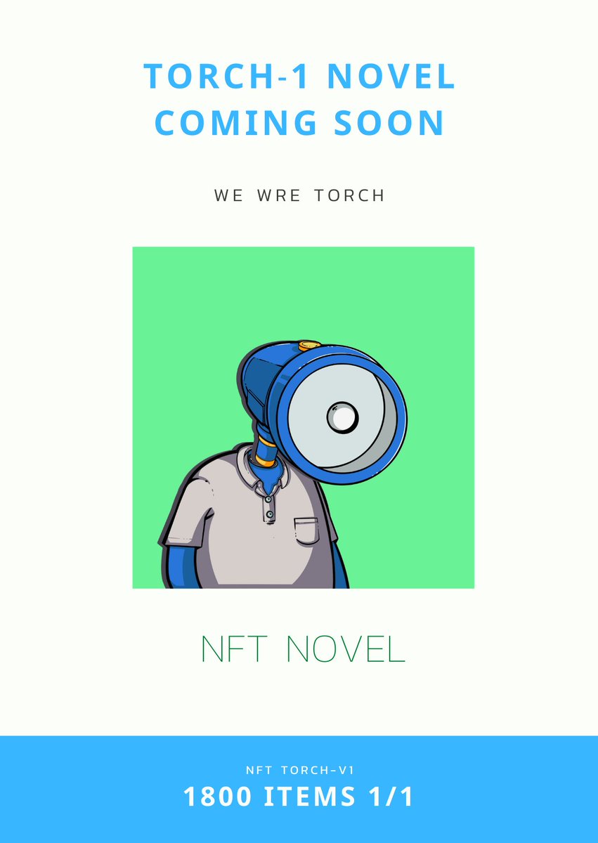 Holders will receive a 5% share of the sales of TORCH-1 novels

30%will be distributed in BTC to NFT holders
35% is used as a reserve fund for future team expansion
35% donated to schools for needy children

opensea.io/collection/tor…
More in the comments👇👇
#NFT #Torch #WeAreTorch