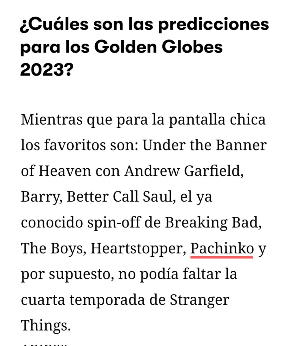machi6221's tweet photo. [VOGUE Mx]
Golden Globes 2023: All the details of the award ceremony

What are the predictions for the 2023 Golden Globes? 
While for the small screen the favorite is #Pachinko.

Hope it will come true🙏
https://t.co/7gJ3Ou8m7X
#LeeMinHo #이민호 https://t.co/CrDObhnGJe