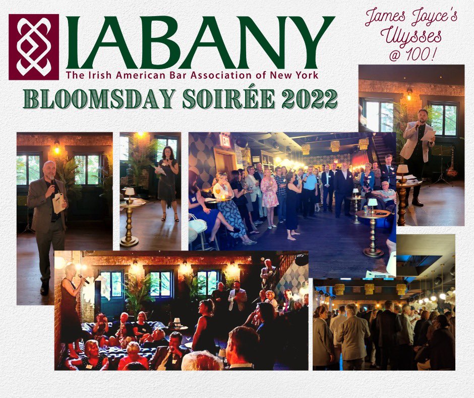 Thanks to everyone who joined the Irish American Bar Association of NY <a href="/_IABANY/">IrishAmerican Bar NY</a> for our recent #BloomsdayCelebration! Special thanks to our speaker Colum Mc Cann, actor Aedin Moloney, the Tara O'Grady Music Jazz Trio, and to our generous sponsor <a href="/casetext/">Casetext, Part of Thomson Reuters</a> and to <a href="/IrelandinNY/">Irish Consulate NYC</a>!