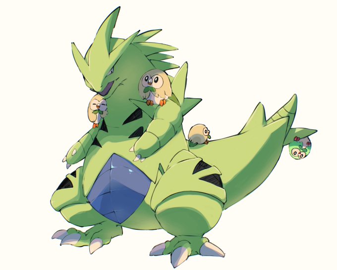 #ポケモン版深夜の真剣お絵描き60分一本勝負 
バンギラスとモクロー 