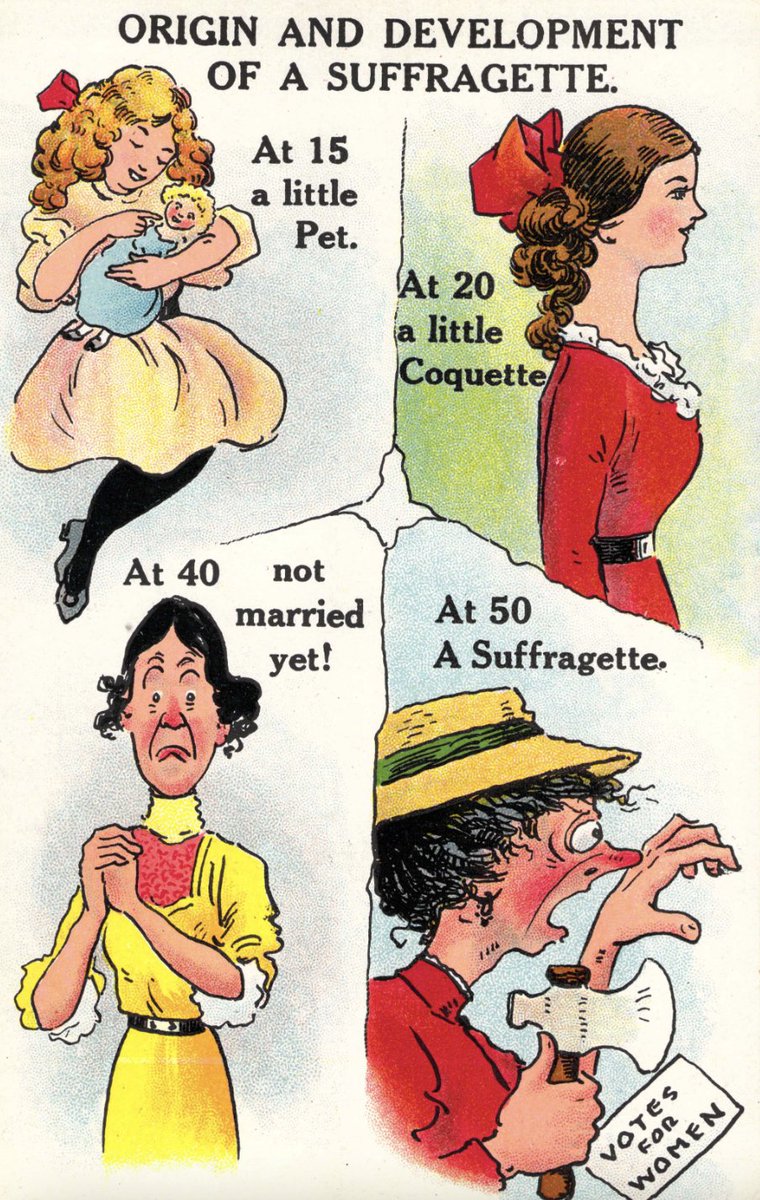 DanaSchwartzzz's tweet photo. Charlie Kirk (left); anti women's suffrage poster from 1909 (right) https://t.co/5RnJPedNcH