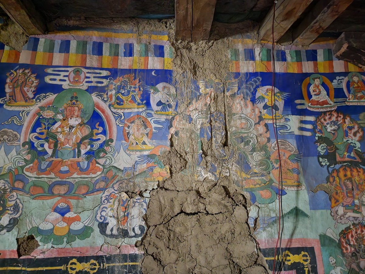 DrEmilineSmith's tweet photo. If you had the money to buy a living god, wouldn't it be way more satisfying to help restore ancient paintings and statues in remote gompas, that serve as centres of worship, community cohesion &amp; continuation of culture? #stopdemand #looting #livingheritage #returnthegods #Dolpa https://t.co/jDE015gkdb