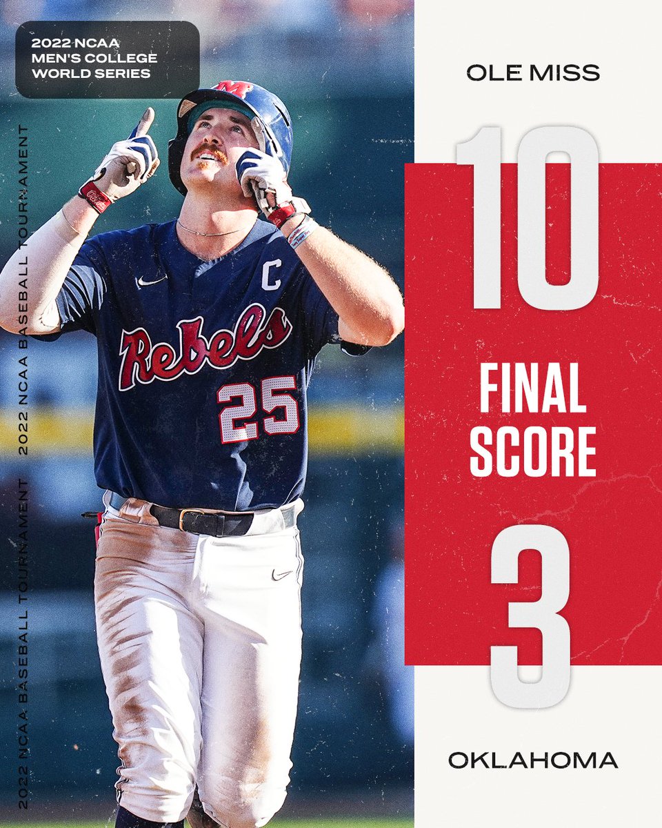 OLE MISS GOT HOT ♨️ ♨️ ♨️ 

<a href="/OleMissBSB/">Ole Miss Baseball</a> claimed Game 1 of the #MCWS Final