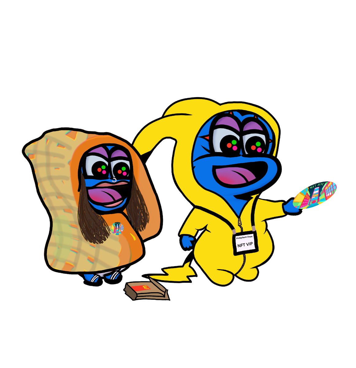 Actual photo of <a href="/Irrelephantoops/">Oops</a> and <a href="/SoggyApplePie/">SoggyApplePie</a> handing out POAPs <a href="/poapxyz/">POAP - Bookmarks for your life</a> 👀

Oops and Soggy akuTOT 

Fill out the form before July and you will get one! One per person please! #WAXP #NFTGiveaway #NFTCommunity #NFTNYC2022 

forms.gle/vYWhEv8AiJW1go…