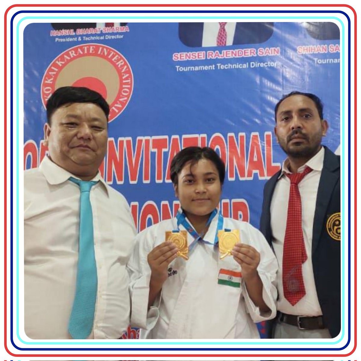 graphicerancc's tweet photo. Cdt Methili Rana,GEU NCC 11UK(G) Bn,took part in All India Open Invitational Karate Championship held from 23/06/22-25/06/22 in Haridwar.
She got Gold Medal in 18+ Senior Individual Kata and -55kg Senior Kumite group.@graphicerancc @GirlsDoon @HQ_DG_NCC @YouthBhoomi @BhoomiYouth https://t.co/mamgSugxsr