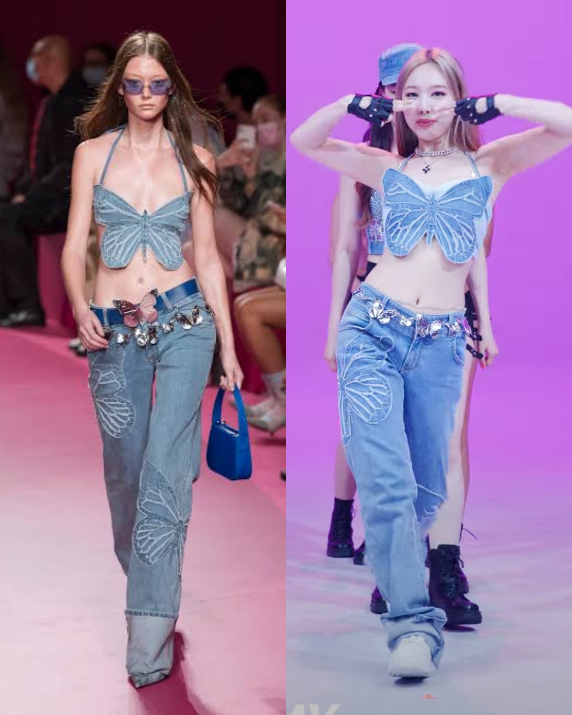 Anyone know where Nayeon's purple butterfly pants are from? Or any good  dupes? : r/KpopFashion