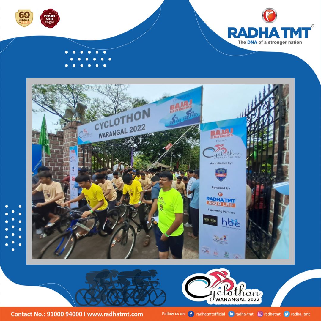 Radha_TMT's tweet photo. A truly spirited and much-needed environment with everyone taking a ride towards the finish line and peddling towards health.
#radhatmt #radhatmt550 #radhatmtbars #cyclothon #cyclothonwarangal #cyclists #sports #internationaldrugsday https://t.co/tZuT9aPzYE