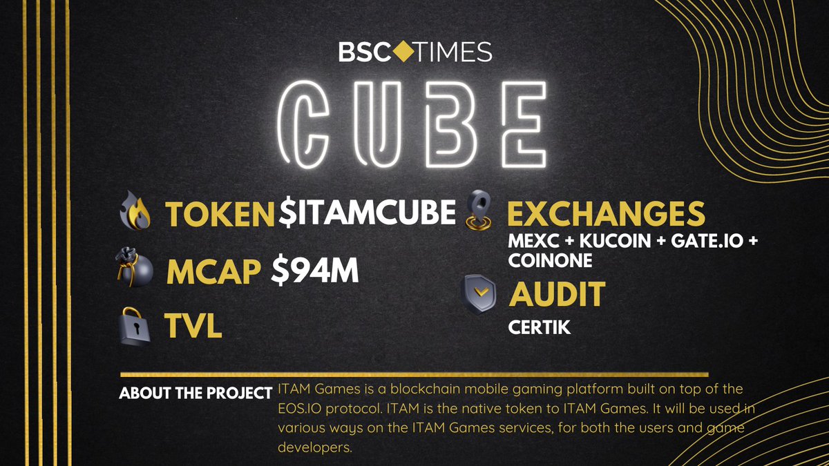 bsctimes's tweet photo. The project that we will be highlighting today is Cube ($CUBE) 🧊

CUBE is a Play-with-Earn (PWE) service provider that publishes unrivaled games on blockchain. 

So if you are bullish with blockchain gaming, this is definitely a project to look into! 🎮

Check them out @itamcube https://t.co/07UWUVELom