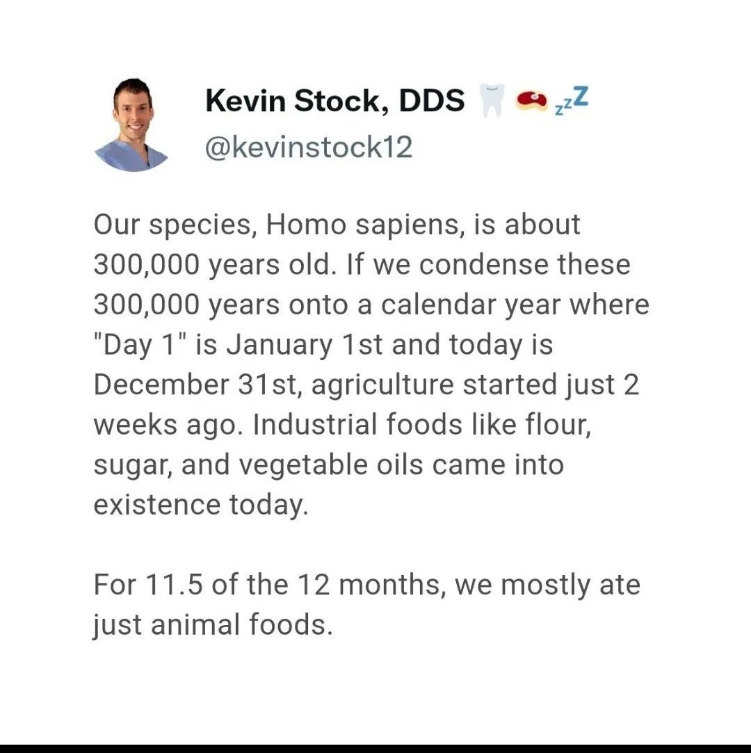 PKasavkar's tweet photo. Now some people will claim we evolved over the time, had genetic modification.

Well that is correct but our digestive system is same. If they were thriving on meat we can.

@kevinstock12 https://t.co/4htXQuLfwl