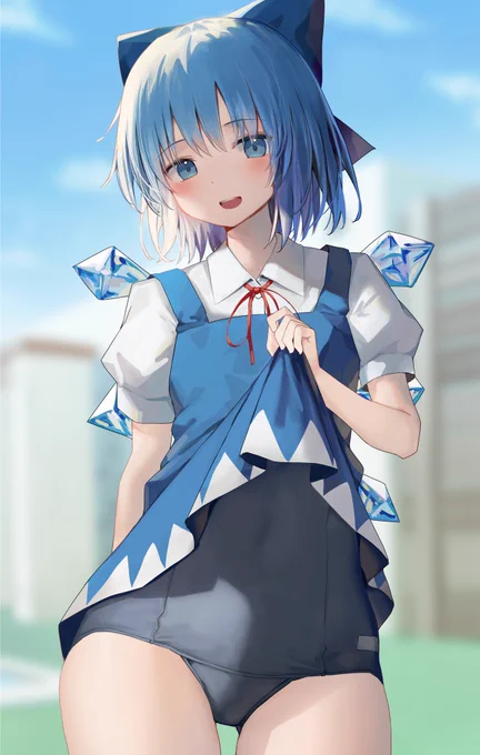下にスク水着てるので見せても問題ないチルノちゃん 