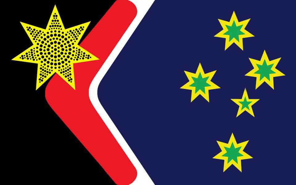 Getthewordout5's tweet photo. @SeriousDangerAU @TomCBallard @ak_pennington Hi Serious Danger, this is my favourite flag and I hope more of us would get behind (or in front) of it. #reconcilationflag #flaggate https://t.co/1YThFgHALX