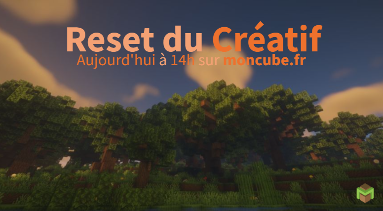 MC_MonCube's tweet photo. Rendez-vous à 14H sur le nouveau créatif ! 🙃 #minecraft, #reset, #nouveautés https://t.co/WXBSS7C1Pw