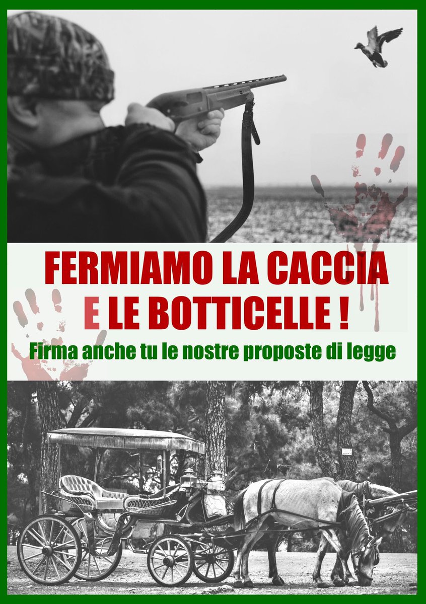 CADAPAcomitato's tweet photo. 📌Elenco aggiornato dei comuni e delle città dove si può gia firmare la “Proposta di Legge Popolare” per abolire la “Caccia” e per l’abolizione delle  “Botticelle” trainate dai cavalli.
#NoiNonCiArrendiamo
✍🏼Firma anche tu! ⬇️
https://t.co/zxukIAIpl6 https://t.co/vjBSEOgevm