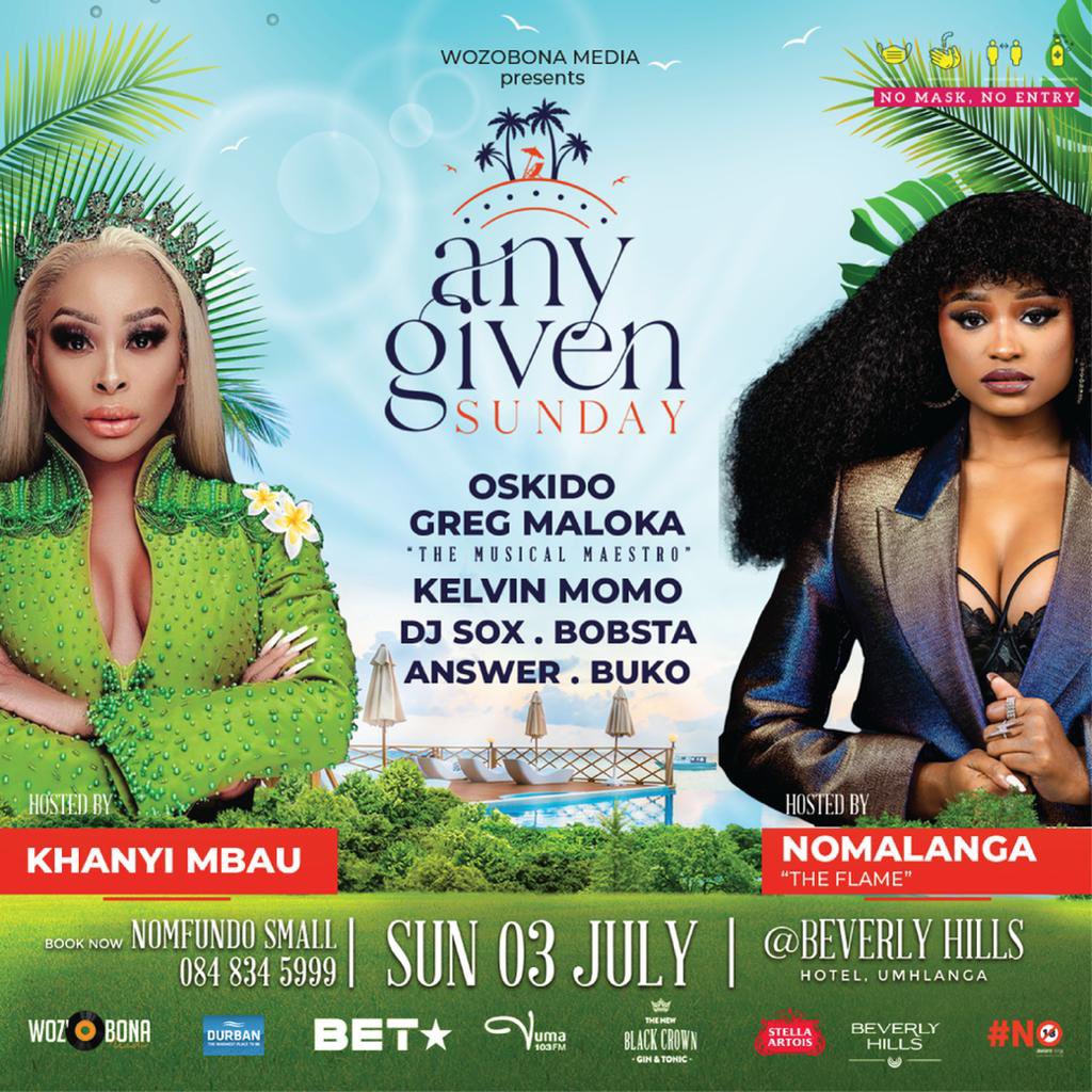 WozobonaMedia's tweet photo. Take your #AnyGivenSundayDBN experience to the next level 🔝 Book your group table now ☎️ 084 834 5999

The party takes off at 1pm on 3rd of July 2022 📍 Bervely Hills Hotel https://t.co/v4LOnMg2Ek