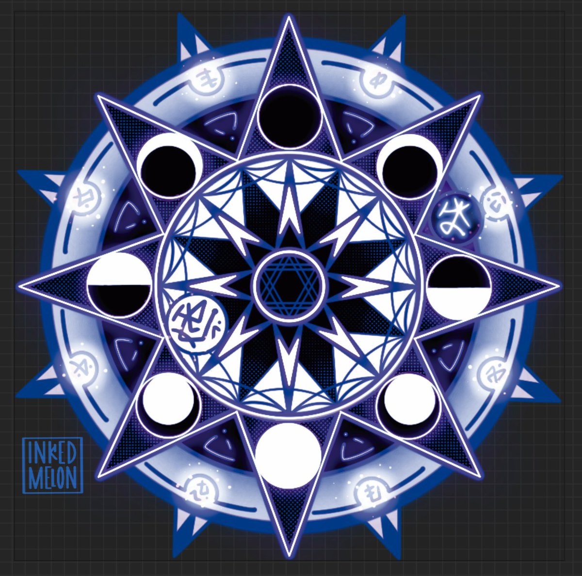 InkedMelon's tweet photo. POV: Una noche estrellada tienes que hacer un círculo de invocación, este decidirá el color de tu magia, con cual te quedas?
#futuremerch #colordecision #circulodeinvocacion #invocationcircle https://t.co/529ua7xZUY