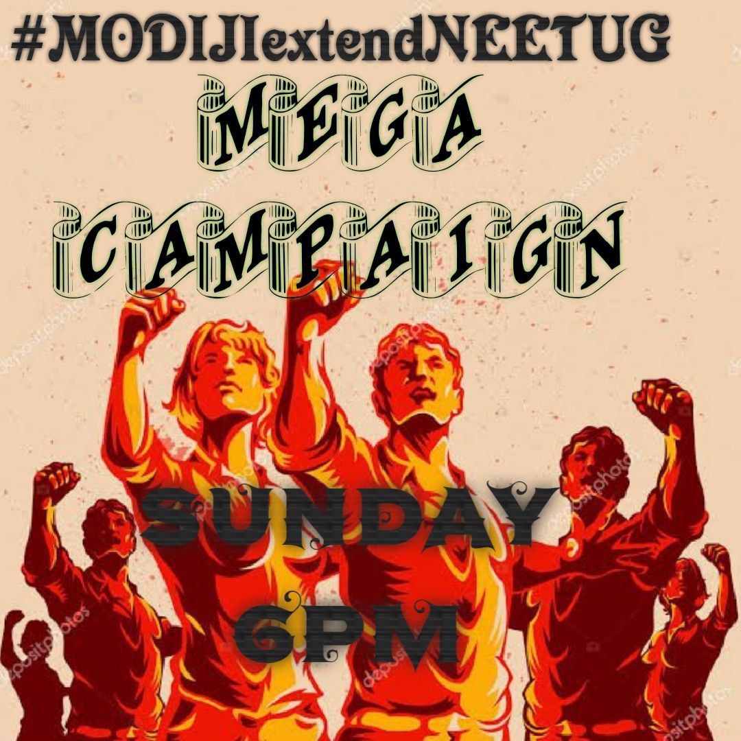 _imsumiit's tweet photo. Last&amp;Final Push for JUSTICEforNEETUG by MEGA CAMPAIGN on Sunday 26th June from 6pm.
Use only this Hashatag👇
#MODIJIextendNEETUG
How is the josh for final push.
@narendramodi @dpradhanbjp @DG_NTA https://t.co/thkgGAA19R
