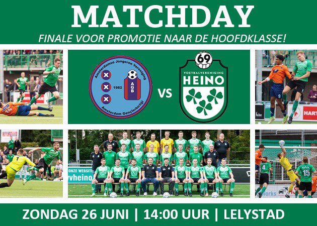 vvHeino's tweet image. MATCHDAY!💚⚽️ FINAL DAY!🏆Strijden om een plek in de Hoofdklasse (4e divisie) volgend seizoen.👊🏻

🆚 VV AGB
⏰ Aanvang 14:00 uur
🏟 Sportpark Doggersbank (Lelystad)