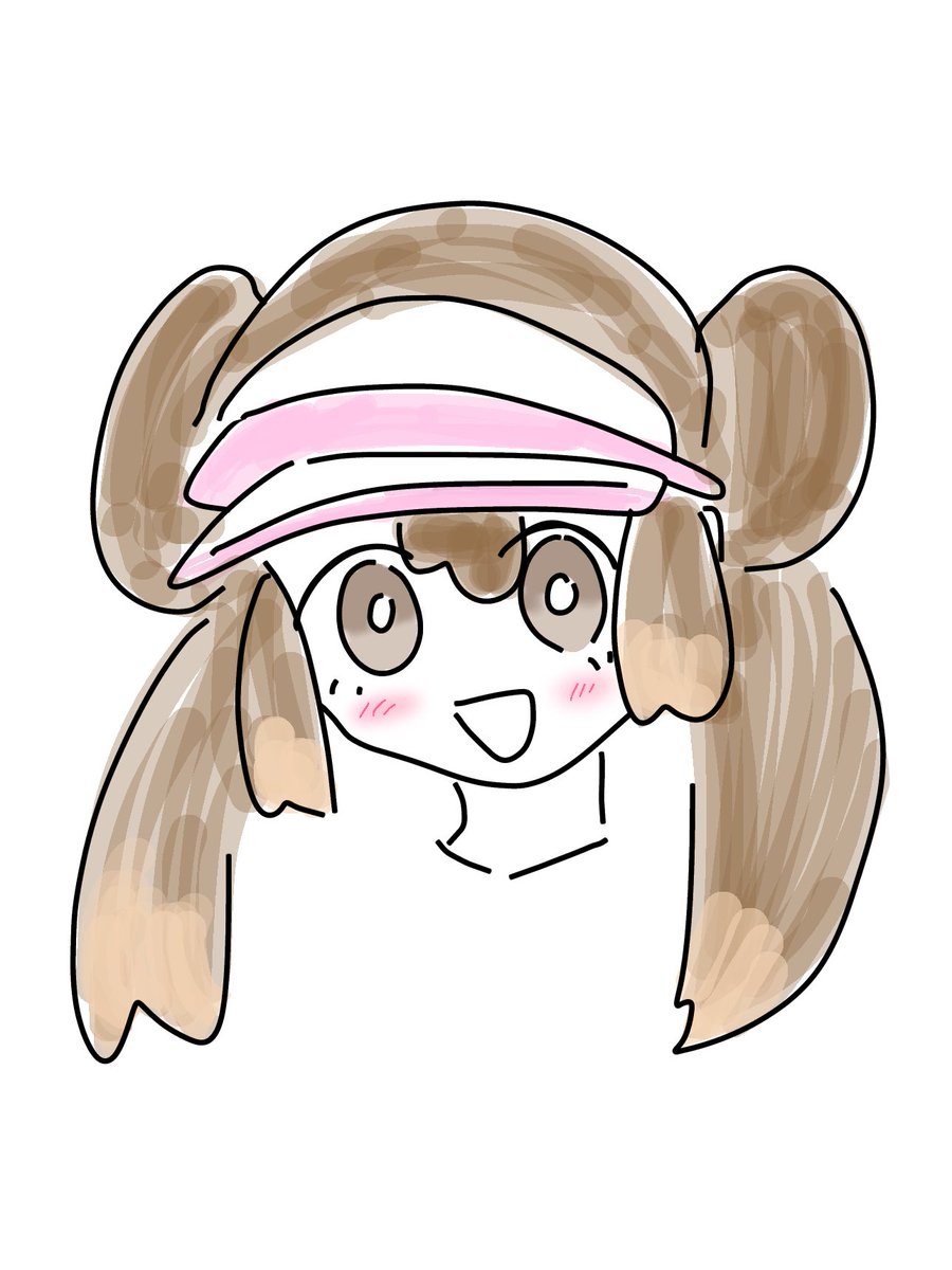 rosa (pokemon) brown hair solo visor cap 1girl blush smile open mouth  illustration images