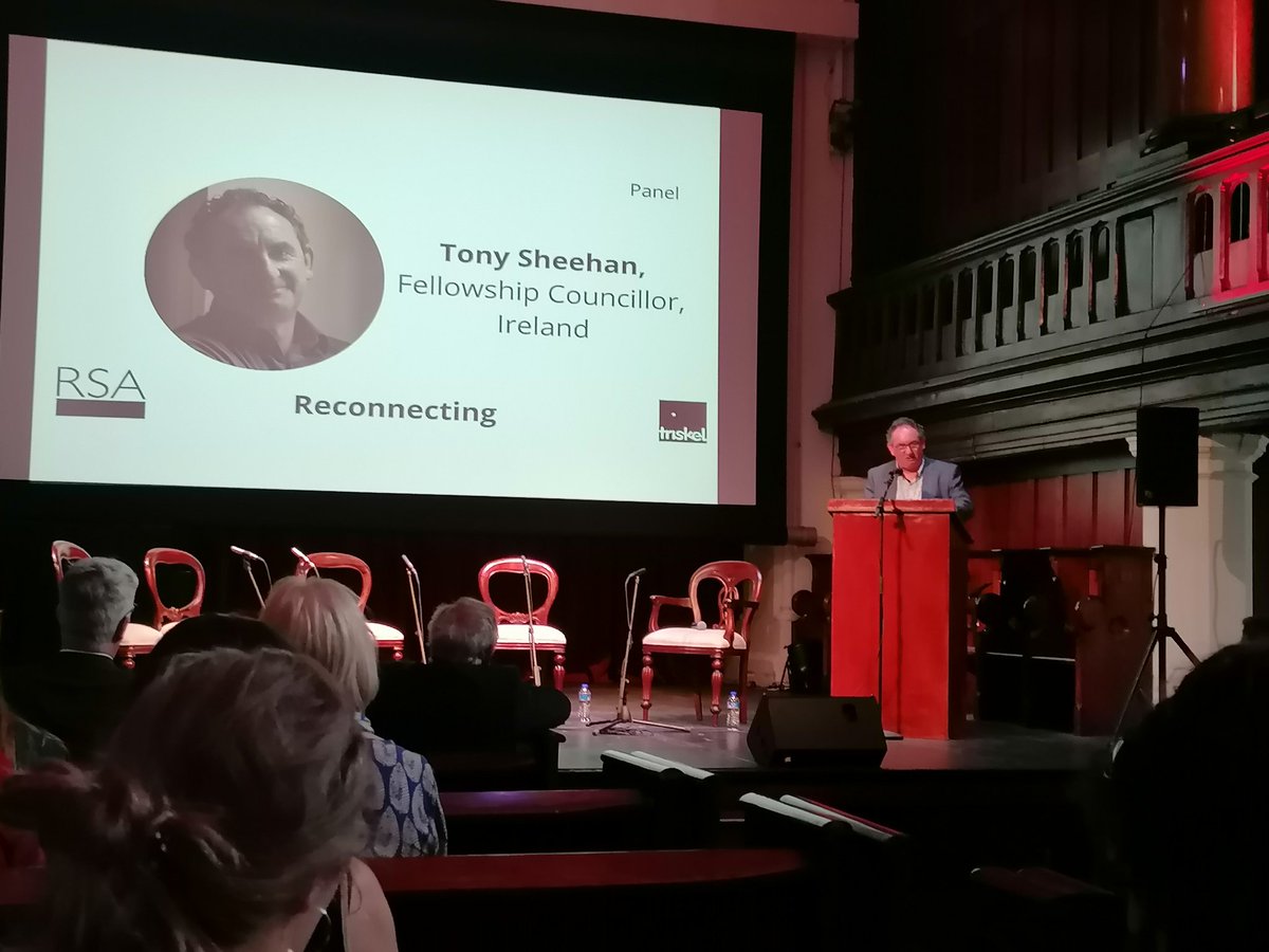 RosariiGriffin's tweet photo. Fantastic Fellows Festival 'Belonging, Place and Reconnecting' #theRSA conference in #TriskelArtsCentre Cork yesterday. Enjoyed CEO Andy Haldane, organiser Tony Sheehan, Poet Tom McCarthy on 'James Barry', Artist Shane Cullen's 'The Agreement', to mention just a few great talks! https://t.co/DRvUyCbaDU