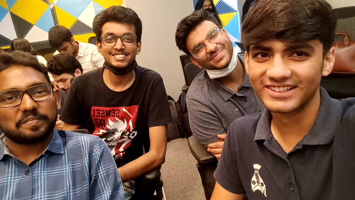 E_Bhardy's tweet photo. Hacking with @samanta_gyanesh @jagnani73 @SnehilCodes at @HackRx2022π§βπ»π
Nothing beats the fun of offline hackathonsπ―
#HackRx #bajajfinserv #placetobe #hackwithbajajfinserv #hackathon https://t.co/udMaMSRpUW