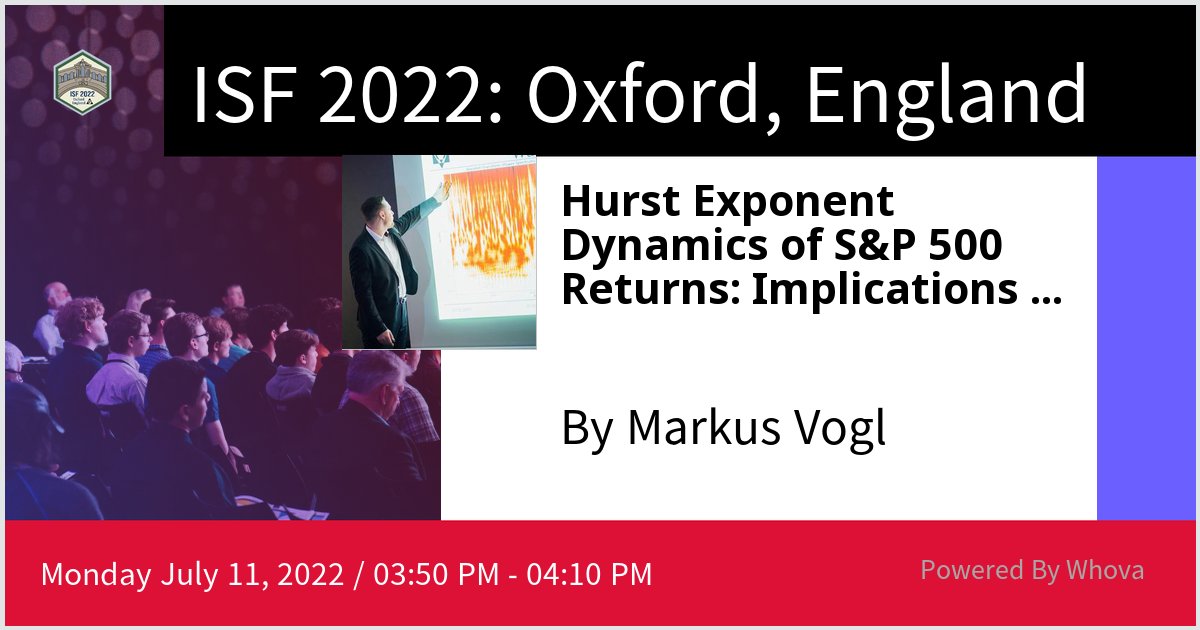 VoglData's tweet photo. I am speaking at ISF 2022: Oxford, England. Please check out my talk if you're attending the event! #ISFConf2022 - via #Whova event app https://t.co/kgyxgRJd8a