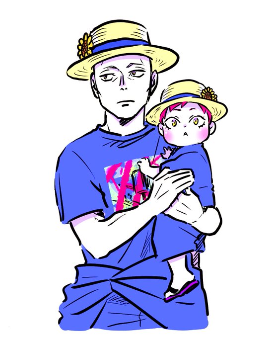 夏の親子 