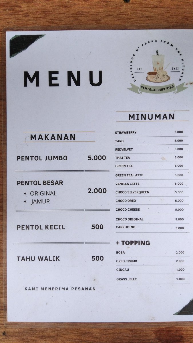 gitasw93's tweet photo. #pasarmingguinfomalang @infomalang 
Pentolxdrink.king 
Monggo cilok, pentol, tahu walik home made, cemilan murah dn kenyang
Untuk teman di jalan ke pansel dr arah tumpang
📍 jl mayor damar 165 Turen (sebelah SMA WD TARUNA TUREN) 
💰 mulai 500
🥣 cilok, tahu walik, minuman rasa² https://t.co/9a4BPZlYnq