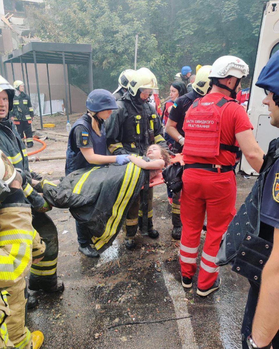 Good morning, Europe.
It's Kyiv today. Terrorists bombing "military" objects with sleeping children inside.