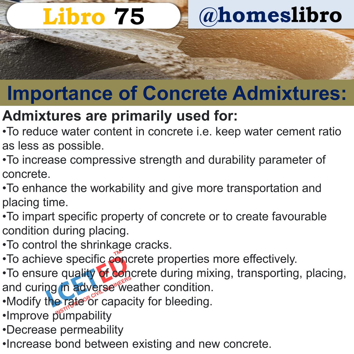 HomesLibro's tweet photo. Importance of Concrete Admixtures:

Follow @homeslibro 

#homerepair #homemaintenance #chennaiinteriors #homedecor #interiordesigner 
#chennaiinteriors  #maintenance #realestate #home #homeimprovement #homerepair #plumbing #handyman #clean #homerenovation #diy #homeowner https://t.co/i0zPPmVTCY