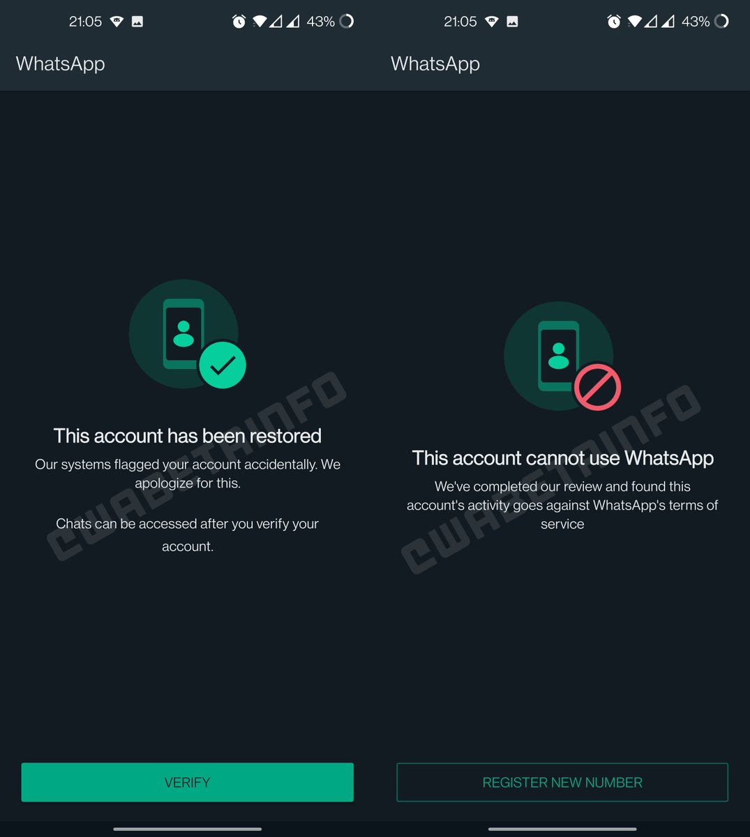 techworldaleant's tweet photo. Come richiedere un ricorso se pensi di aver ricevuto un ban ingiusto su #WhatsApp 

Il tuo account sarà ripristinato se l'assistenza riconosce che è stato commesso un errore. Diversamente, in caso di violazione delle linee guida, non verrà ripristinato

https://t.co/NnYQioGtd8 https://t.co/Xp27Goy6Zv