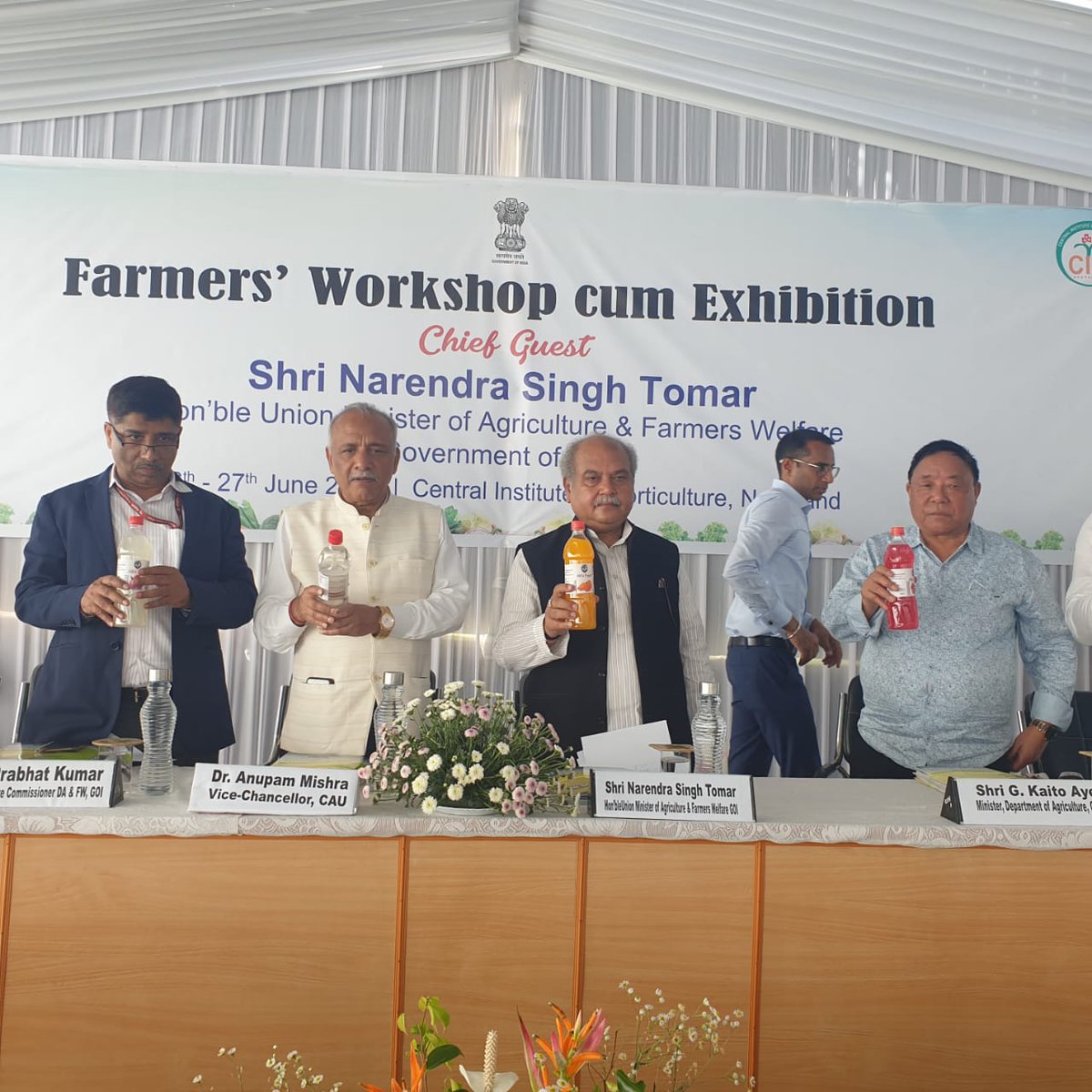 PIB in Nagaland (@pibkohima) on Twitter photo Shri. <a href="/nstomar/">Narendra Singh Tomar</a> Hon’ble Union Minister of Agriculture & Farmers Welfare launched Ready to Serve (RTS) juice of Litchi, Mango, #Lemon, Strawberry & Pineapple produced by Mr.NG Baio, founder of Hills Foods from Senapati, Manipur a startup trained and guided by CIH Shri. <a href="/nstomar/">Narendra Singh Tomar</a> Hon’ble Union Minister of Agriculture & Farmers Welfare launched Ready to Serve (RTS) juice of Litchi, Mango, #Lemon, Strawberry & Pineapple produced by Mr.NG Baio, founder of Hills Foods from Senapati, Manipur a startup trained and guided by CIH