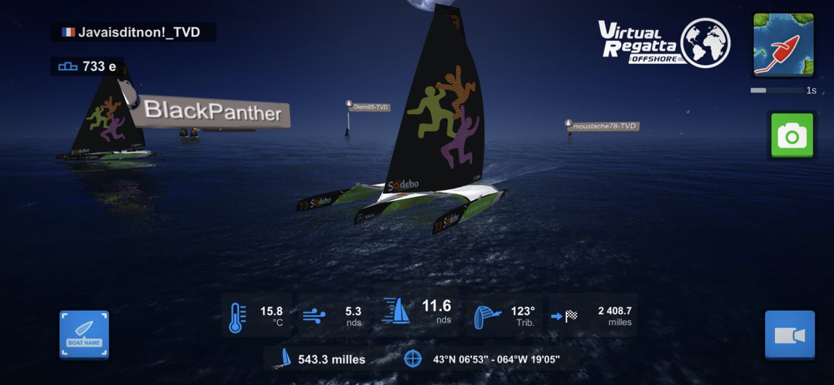 Javaisditnon's tweet image. Début de la e-skipper academy sur @VirtualRegatta. Une course très particulière pour moi. Merci @sodebo et @Sodebo_Voile de proposer ce nouveau challenge aux aficionados de voile virtuelle. Je suis plutôt bien accompagné à côté de @BlackPantherBSP vous ne trouvez pas ?