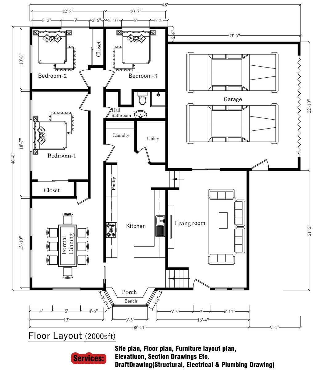 House floorplan
Done for my NZ client. 
Contact for your design fiverr.com/share/meXxQP

#floorplan #floorlayout #arch #architecturelovers #plan #houseplan #housemaker #housefloorplan #2dplan #2ddesign #furniture #detaildrawing #floormap