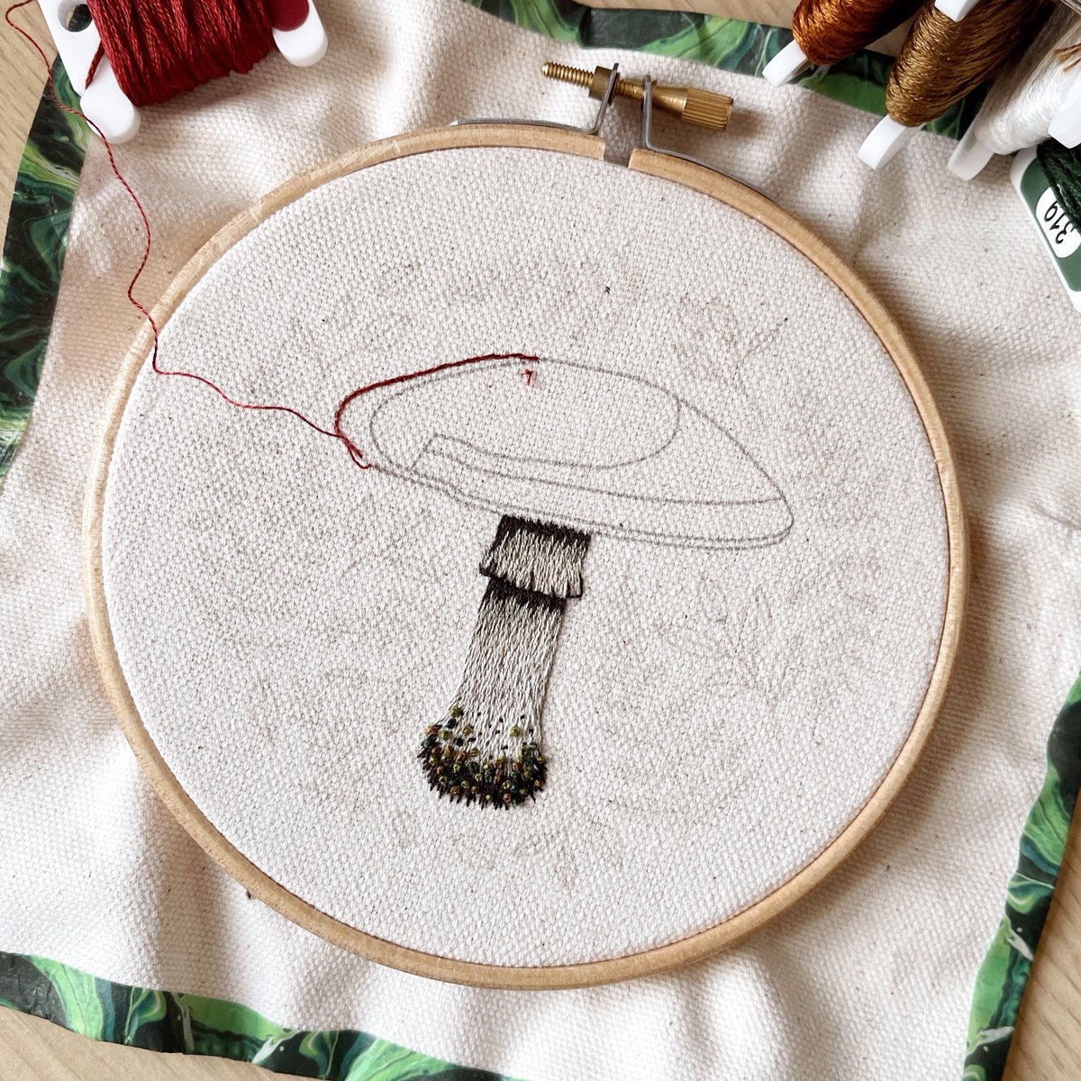 heymartineellis's tweet image. My current #DissertationProcrastination project... embroidery🍄
I'd been struggling to start this embroidery project, and now I have a dissertation to write, I am flying through it🤣
Funny that...🤔