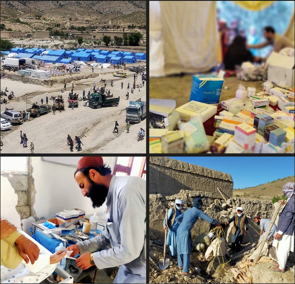 Collective humanitarian efforts are critical for a robust response to the destruction caused by the #AfghanistanEarthquake. Our #polio teams have been on the ground since day one supporting with assessment and relief. This is our Paktika team treating patients in Gyan district.
