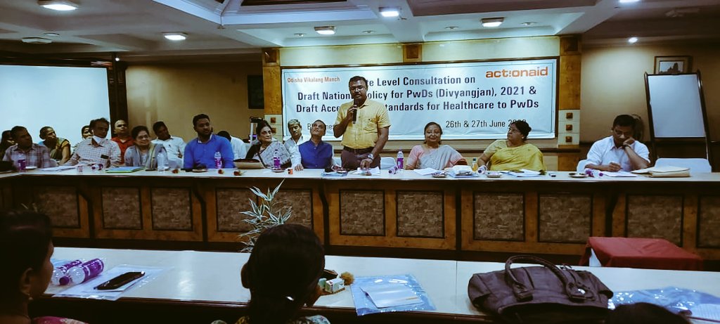 bndurga's tweet photo. State consultation on Draft National Policy for PwDs 21 &amp; Accessibility Standards of Health Care to PwDs organised jointly by @ActionAidIndia &amp; Odisha Viklang Manch mobilising PwD leaders frm 22 districts joined this. @sndeep @dipalisharma02 @prk_2016 @venketswar @patra_debabrat https://t.co/cYdhxB8bbl