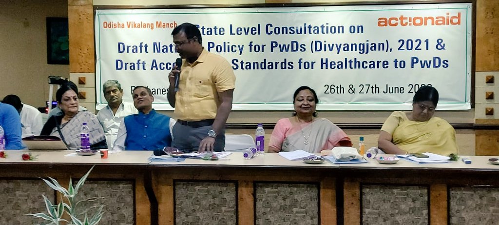 bndurga's tweet photo. State consultation on Draft National Policy for PwDs 21 &amp; Accessibility Standards of Health Care to PwDs organised jointly by @ActionAidIndia &amp; Odisha Viklang Manch mobilising PwD leaders frm 22 districts joined this. @sndeep @dipalisharma02 @prk_2016 @venketswar @patra_debabrat https://t.co/cYdhxB8bbl