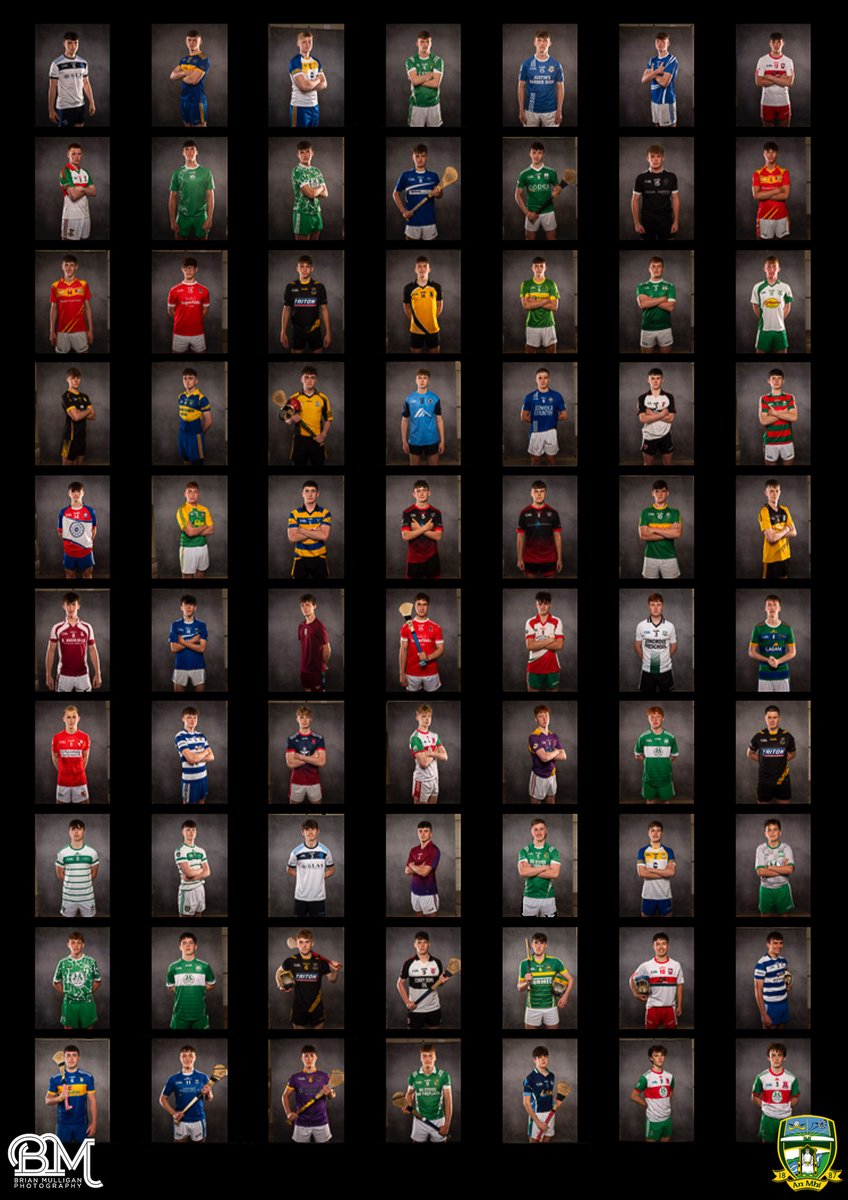 Club Colours of @MeathGAA. Almost every Minor Captain from both Hurling and Football photographed yesterday at @BectiveGFC beautiful clubhouse. It took hours but thanks to the lads / families for coming from all over the county to get it done. Bright, articulate lads all of them!