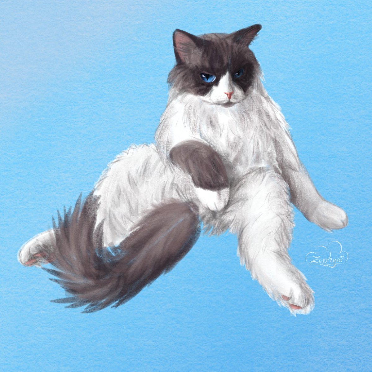 This is Eddie. He is my cat. I drew him because I want and I can. You are welcome #cat #ragdollcat #drawing #digitalart #catdrawing #sosexy