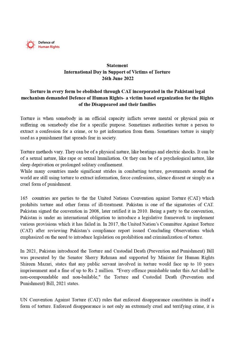 Statement on the occasion of