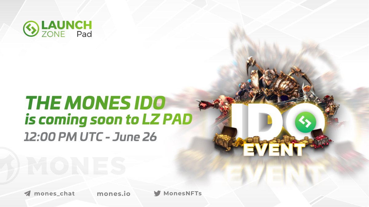 ⏰Only about 4 hours left, IDO will be held.

😍Are you looking forward to @MonesNFTs's IDO going on @launchzoneann?
🎉Despite the volatility of the market, @MonesNFTs's IDO is still a name to look forward to.

#Mones #LaunchZone #IDO