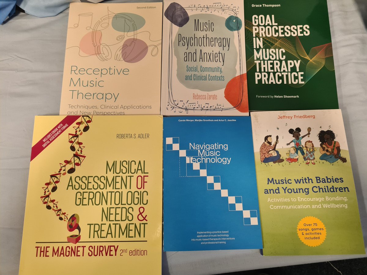 I'm looking forward to reading my new books that I bought during the 12th European Music Therapy Conference. Many new ideas for teaching, research and practice in music therapy. #emtc2022 #musictherapy