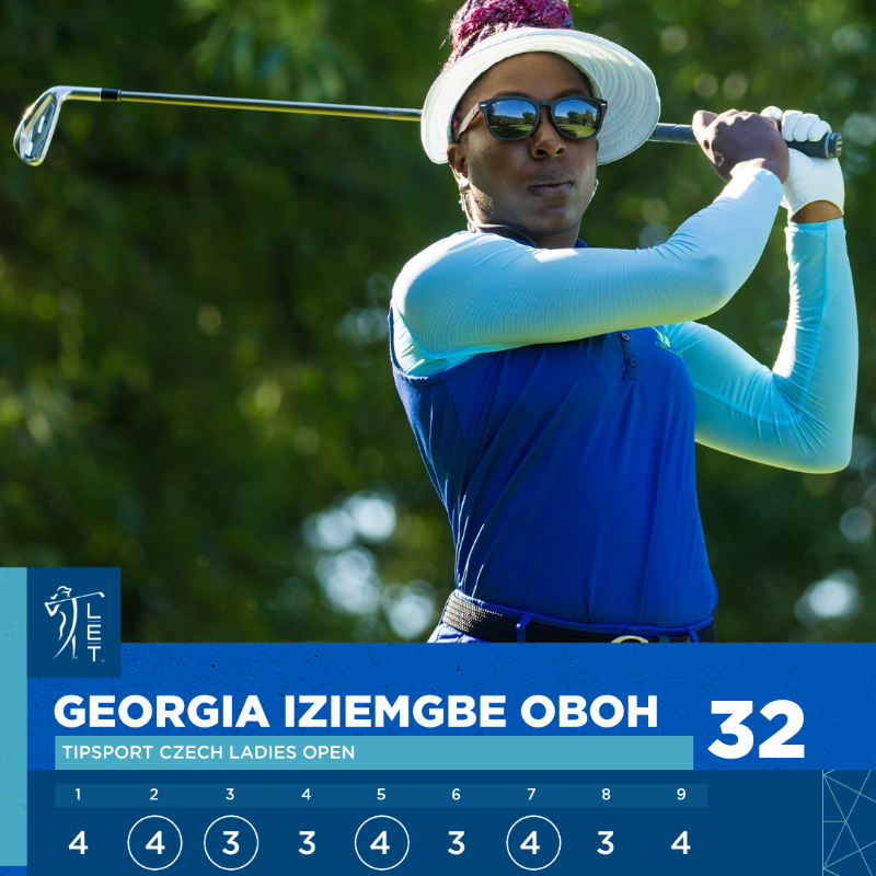 LETgolf's tweet photo. .@georgiaoboh has come flying out the blocks today ⭐️

The Nigerian is four-under through the front nine, and is on course for her best ever LET finish as it stands 🙌

#RaiseOurGame | #CzechLadiesOpen