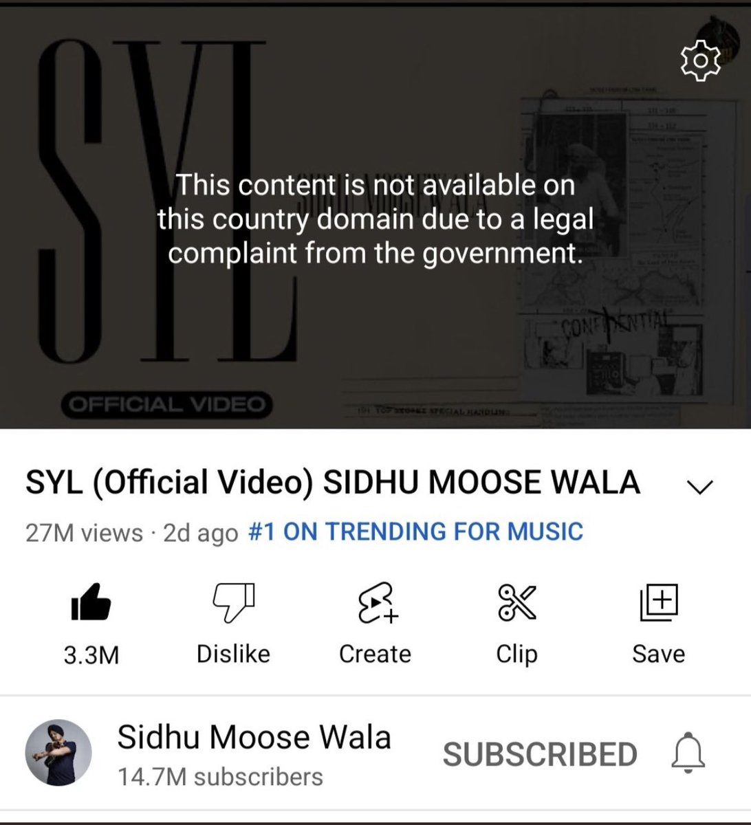 Justice  nhi kita upro song ban krta . Shame on our govt.
 #ReStoreSYLSong  #SidhuMosseWala